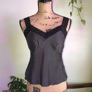 NOT FOR SALE Y2K Josephine Chaus Polka Dot 100% Silk Cami Tank Top